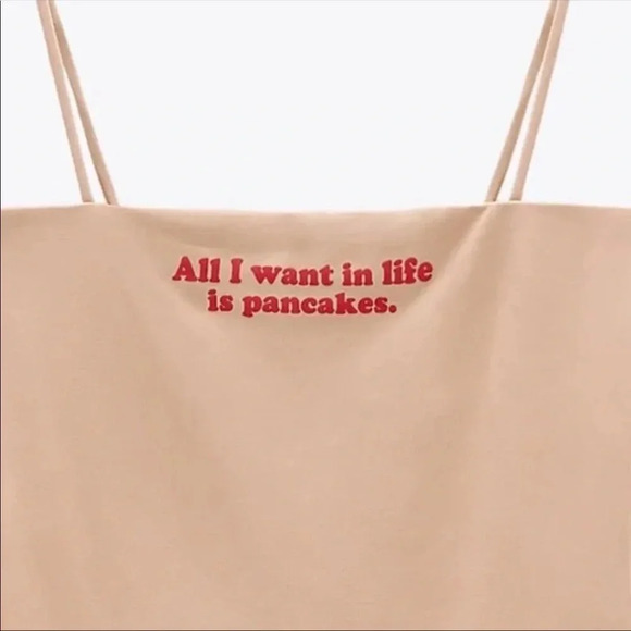 NWT ZARA NUDE ALL I WANT IS PANCAKES BODYSUIT - Picture 2 of 5